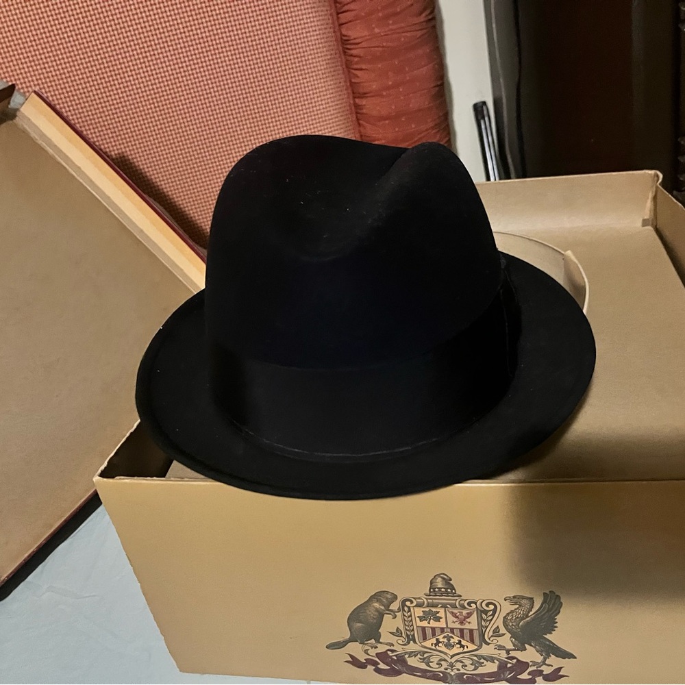 Men’s Stetson Black Boiler cap 7 & 3/8 size